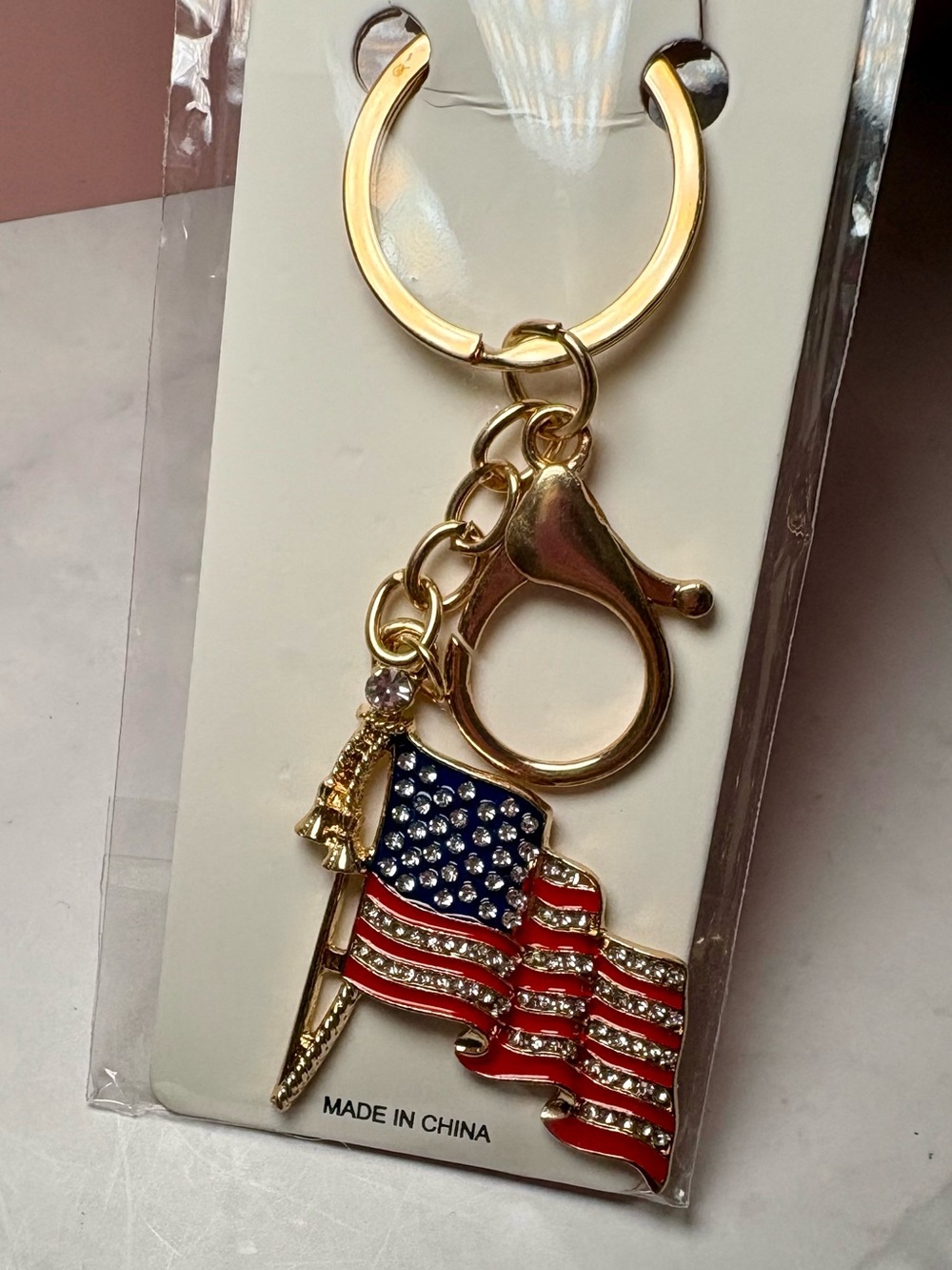 🇺🇸 Red, White And Blue Flag Bag Charm Keychain